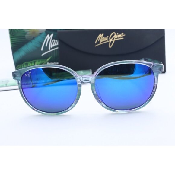 Maui Jim Water Lily MJ 796N-55B Translucent Oval Sunglasses Blue polarized Lens - Picture 2 of 7